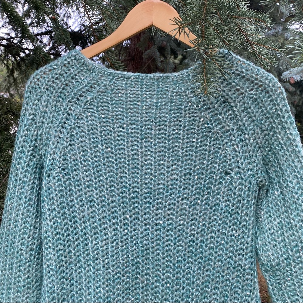 Anthropologie Seafoam Knit Sparkle Sweater - Picture 14 of 16